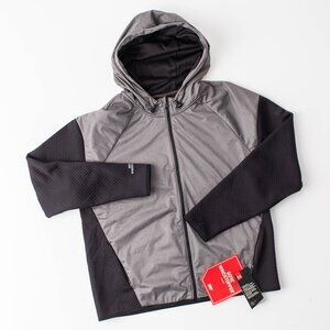 NEW Under Armour‎ Women's Large Hooded Gore Windstopper Black Grey Zip Up Jacket